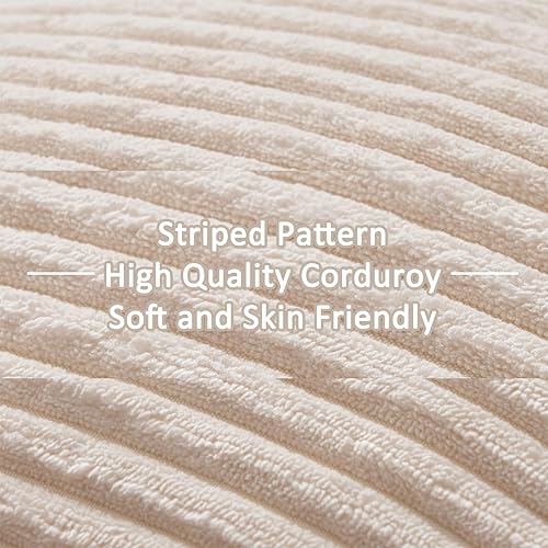 Topfinel Housse Coussin Canapé 40x40 Taie Oreiller Lot de 2 en Velours Côtelé Beige à Motif Croisé Decoration Chambre Salon de Jardin Fauteuil Chaise Lit Boheme Scandinave - Nail Gallerys