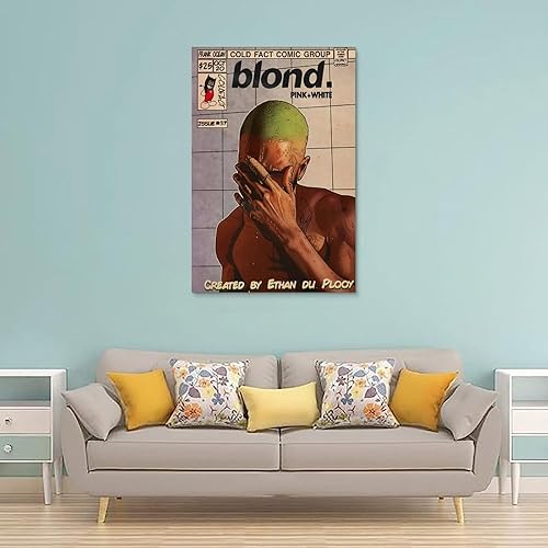 Gufatoo Frank Ocean Poster mural décoratif sur toile pour chambre à coucher Blond 30 x 45 cm - Nail Gallerys