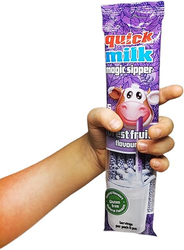 Quick Milk Forest Fruit Lot de 5 paquets de 5 pailles pour lait aromatisé aux fruits des bois (25 pailles) - Nail Gallerys