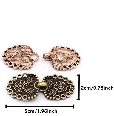 CAREOR Lot de 9 paires de fermoirs à coudre pour cape, cape, gilet, vêtements, veste, pantalon, doré, argenté et cuivre, Métal - Nail Gallerys