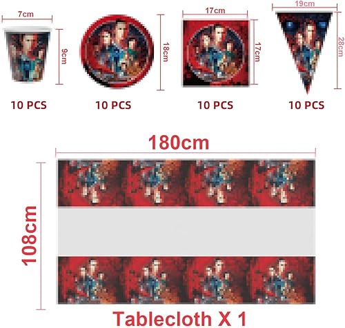 Décoration de Fête d'anniversaire 32 Pièces, Vaisselle de Fête, Soirée à Thème, Nappe, Assiette, Tasse, Serviette Papier, Bannière, Fournitures de Fête d'enfants - Nail Gallerys