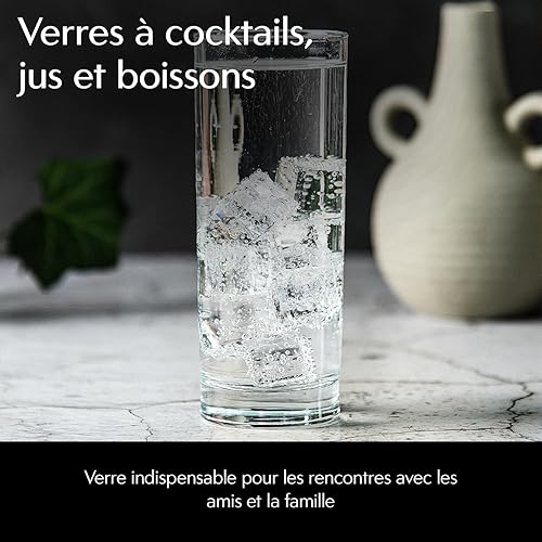 Glasmark KROSNO 1992 Lot de 4 s à boire pour long drink 340 ml s à eau s à jus s à cocktail à eau à fond épais Passe au lave-vaisselle - Nail Gallerys