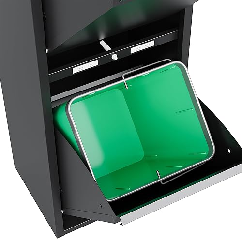 VEEHAUS Poubelle de cuisine pour une utilisation polyvalente avec rabats en acier inoxydable, poubelle élégante pour un rangement efficace et pratique, noir, 2 x 15 l, 30 l - Nail Gallerys