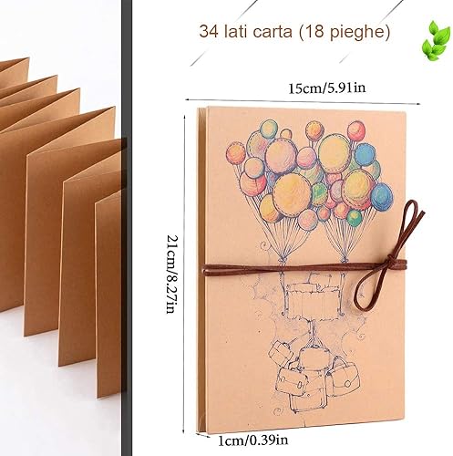 Album photo à soufflet, de style vintage - Couverture avec ballons - pour DIY Scrapbooking Loisirs Créatifs - Nail Gallerys