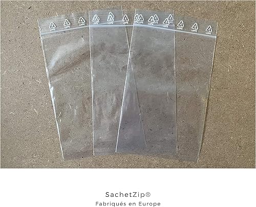 SachetZip® - Lot de 100 sachets zip refermables - 6 x 8 cm (10 tailles au choix) - Nail Gallerys