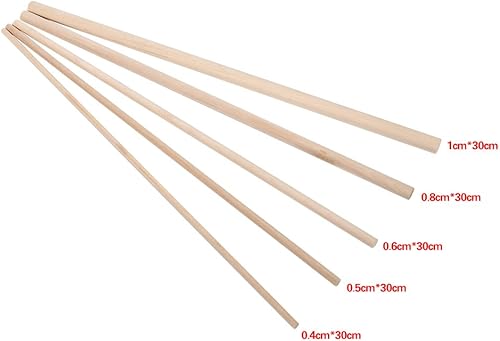 10 Pièces Bois Artisanat Tige Différents Diamètres Bâtons en Bois Non Finis pour Bricolage Arts Artisanat Sable Table Scène Décoration Maison Modèle(10MM*30CM) Other Household Daily Necessities - Nail Gallerys