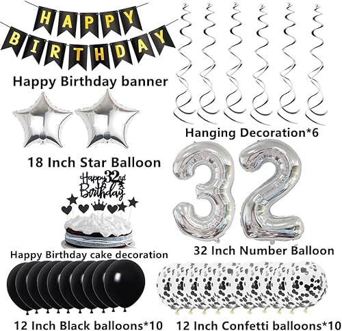 Décoration 34e anniversaire, déco anniversaire 34 ans hommes, déco 34e anniversaire homme, déco 34 ballon noir et argent, déco ballon fête 34e anniversaire, déco 34e anniversaire homme femme - Nail Gallerys