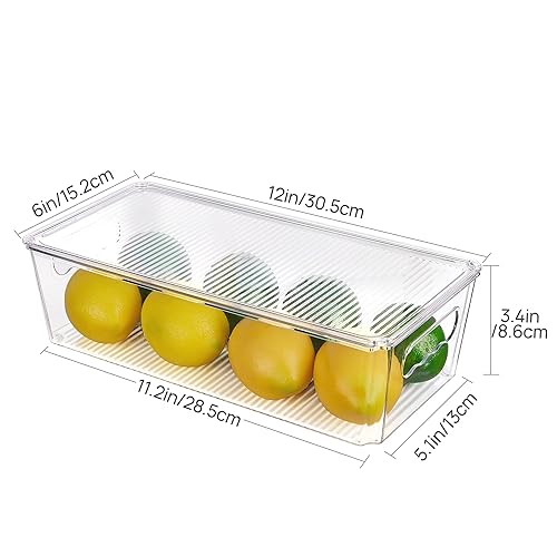 Vtopmart Lot de 8 organiseurs transparents et bacs de rangement avec couvercles, empilables en plastique avec poignées pour réfrigérateur, congélateur, garde-manger, armoire, cuisine - Nail Gallerys