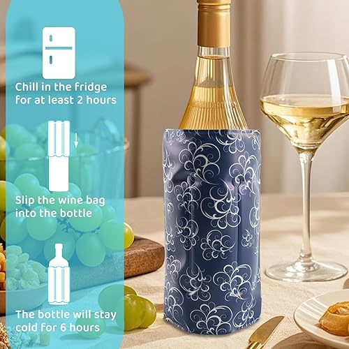 SilverChry Rafraichisseur de Bouteille de Vin, Refroidisseur Bouteille Flexible, Manchon de Refroidissement Pour Bouteille de Vin, Champagne ou Boisson, Wine Cooler-Refroidissement Rapide (cachemire) - Nail Gallerys