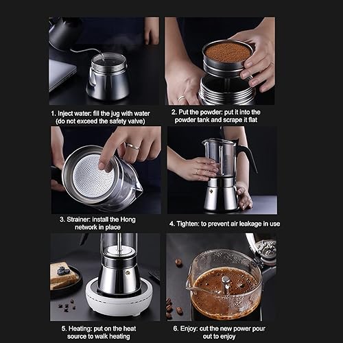 Pot à Moka En Verre De Cristal De Qualité Supérieure, Cafetière Italienne Classique En Acier Inoxydable Pour 4 Tasses - Nail Gallerys