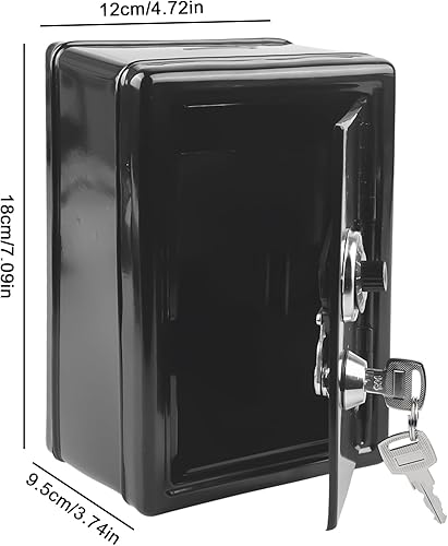 Tirelire coffre-fort avec fente pour insérer de l'argent - Mini coffre-fort en métal avec 2 clés - H : 18 cm L : 12 cm l : 9,5 cm - Caisse d'épargne pour boîte à monnaie, économise (rose) - Nail Gallerys