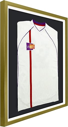 Vivarti Cadre doré pour maillot de sport à faire soi-même - 50 x 70 cm - Cadre doré, cadre intérieur blanc, dos noir - Nail Gallerys