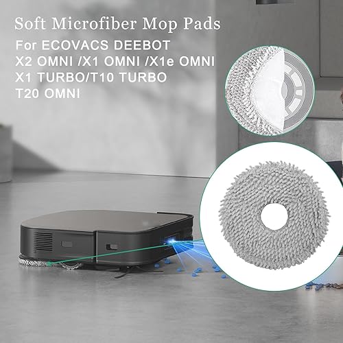 DianSung Chiffon pour ECOVACS DEEBOT T30C Omni, T50 Pro Omni, N30 Pro Omni,X2 Omni, X2 Combo, T30 Pro Omni, X1 Omn, X1e Omni, X1 Turbo,T10, T20, T20 Omni,T20 Max,T20 Pro Robot aspirateur - Nail Gallerys
