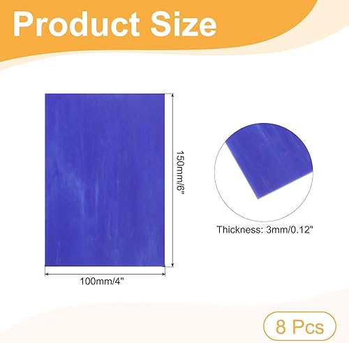 QUARKZMAN 8 Feuilles de Verre Coloré, 4 x 6 Pouces, Assortiment de Carreaux de Verre Mosaïque pour Projets Diy Décoration Maison, Série Bleue - Nail Gallerys