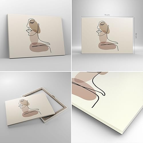 Moderne Impression sur Toile Ligne Art Boho Image Tableau Decoration Murale 70x50cm Deco Cadre Décoration Salon Chambre Cuisine Horizontal Petit Tableaux Decoratifs Muraux Art Wall Decor AA70x50-4728 - Nail Gallerys