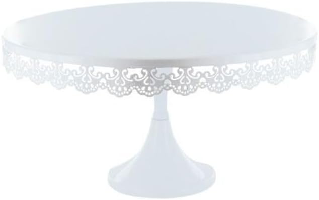 Présentoir gâteau blanc broderie Ø 35 cm - Nail Gallerys