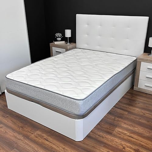 amuéblate online Carla Matelas à mémoire de Forme Double Face Multicouches avec fermeté Moyenne-Haute, Hauteur 21 cm, Anti-acariens, Anti-bactéries et hypoallergénique, 135 x 190 cm - Nail Gallerys