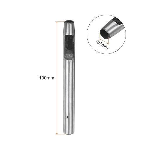 QUARKZMAN Poinçon Creux pour Cuir de 7 mm - Outil de Poinçonnage Rond pour Ceinture en Acier au Carbone - Poinçon Unique en Cuir - Artisanat - Papier - Tissu - Plastique - Matériau Souple - Nail Gallerys