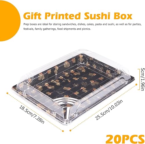 Lot de 20 boîtes de préparation de repas : plateau de service réutilisable avec couvercle, boîtes à repas réutilisables, assiettes de menu et boîte de préparation pour sushis, sandwichs, fruits et - Nail Gallerys