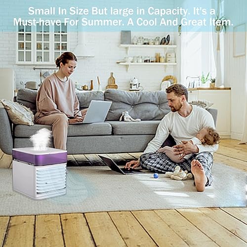 Yarvoney Climatiseur Mobile, Rafraîchit et Humidifie l'air de la Pièce, 4 en 1 Portable Climatiseur Mobile Silencieux, Mini Climatiseur pour la Maison et le Bureau - Nail Gallerys