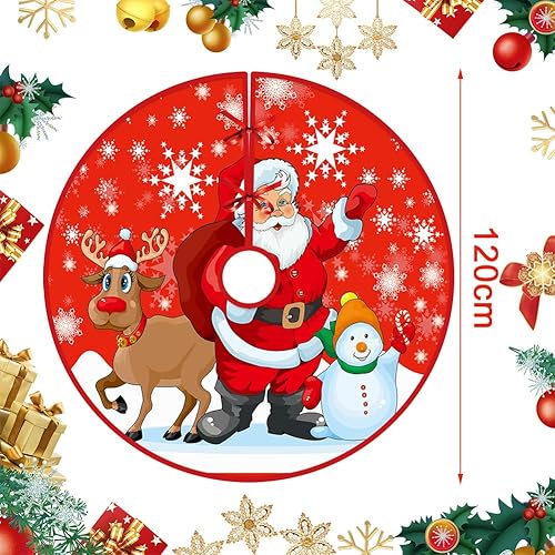 Jupe Sapin de Noël 120 cm, Couverture Décorative d'Arbre, Base Décoration Ornement Maison Fête, Tapis Tablier Rouge Couvre Pied - Nail Gallerys