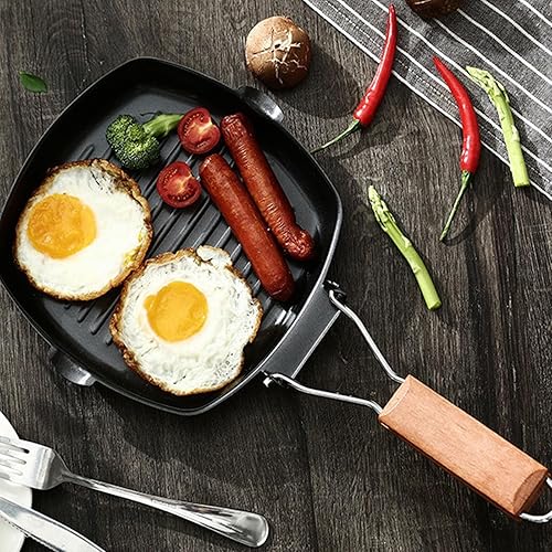 Duyeuau Poêles à griller pratiques avec surfaces antiadhésives, texture en fer raffinée pour la cuisson intérieure de steak et bacons - Nail Gallerys