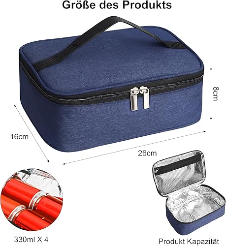 APOMOONS Sac Isotherme Repas 3,2L Sac Isotherme Petit Portable Mini Repas Lunch Bag Femmes Et Les Hommes Glaciere Souple pour école Pique-Nique Travail Bleu - Nail Gallerys