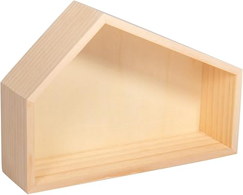 Rayher maison en bois toit incliné p crèche de noël 22x5,6x15cm nature, 64535505 - Nail Gallerys