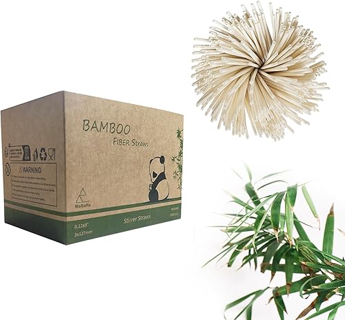 Lot de 240 pailles jetables biodégradables en fibre de bambou, compostables et jetables, 100 % naturelles au lieu de pailles en plastique et en papier - Nail Gallerys