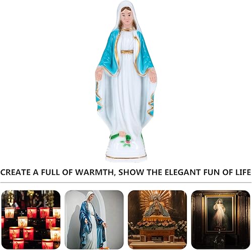 ifundom Notre-Dame de Grâce Religieux Statue Décoration Lumineux Religieux Catholique Sainte Vierge Mère Figurine Statue Commémorative pour Les Mères Jour Accueil Décoration De Table - Nail Gallerys