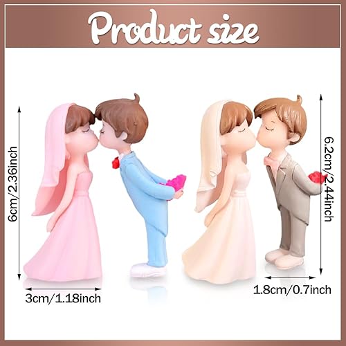 LGWJHCY Cartoon Action Figure Couple Ornement, Couple S'embrassant Ornements, Collection Figurine Couple Miniature Figurines, Décoration Tableau de Bord de Voiture, Idées Cadeaux de Décoration - Nail Gallerys