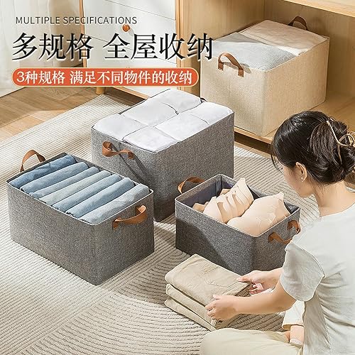 ESTINTENG Boîte de rangement pliable pour vêtements et vêtements - Panier de rangement divisé - Beige - 50 x 30 x 26 cm (39#) - Nail Gallerys