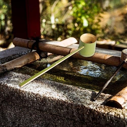 Muteitt Louche À en Bambou De Style Japonais À Long Manche Hishaku Bailer Cuillère À De Jardin Louche De Bain Cuillère pour Cérémonie du Thé Salle De Bain Sauna - Nail Gallerys