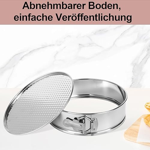 Hikaproligt Moule à charnière en acier inoxydable anti-adhésif avec fond amovible 23 cm - Nail Gallerys