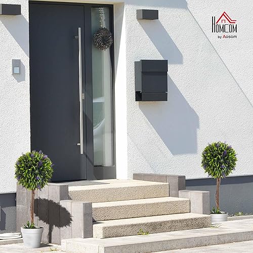 HOMCOM Lot de 2 Plantes artificielles avec Fleurs de Lavande Arbre Artificiel Tronc et Pot Inclus - Hauteur 60 cm intérieur et extérieur Vert - Nail Gallerys