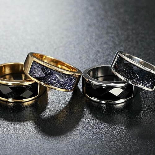 Sumpgle Bague vintage en acier titane œil de chat émeraude minimaliste unisexe bijoux alliance design unique accessoires à porter au quotidien - Nail Gallerys