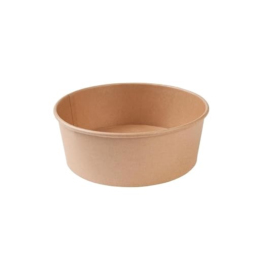 GREENBOX Bol à salade jetable bio - Marron - Rond - 1000 ml - En carton kraft - Emballage avec revêtement intérieur PLA - 50 bols jetables à emporter - Nail Gallerys