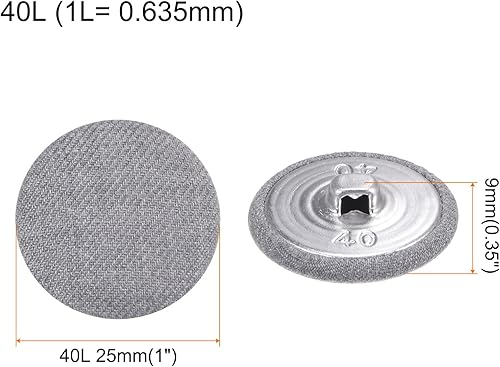 QUARKZMAN 30pcs 40L Étoffe Tissu Couvert Bouton 25mm Rond Métal Jarret Couture Boutons pour Costumes Robe Chemisiers, Gris - Nail Gallerys