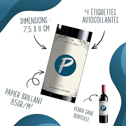 4pcs Étiquettes Bouteille Frédéric Adoré – Idée Cadeau Vin Originale Pot de Départ, Anniversaire, Retraite, Entreprise, Annonce - Nail Gallerys