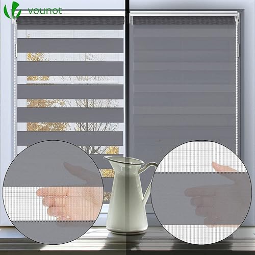 vounot Lot de 2 Store Enrouleur Jour Nuit Tissu Double avec ou sans Perçage 50x150cm Protection de Votre Vie Privée Rideau pour Fenêtres et Portes Store Chambre Facile à Installer avec Clips Blanc - Nail Gallerys