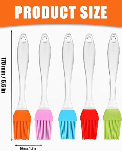 MYGLOAR Paquet de 5 pinceaux à pâtisserie, pinceaux à pâtisserie en Silicone, pinceaux en Silicone, pinceaux de Cuisine, pinceaux à Gril, pinceaux de Cuisson, Silicone de qualité Alimentaire - Nail Gallerys