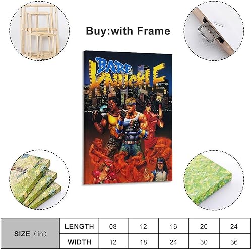 Poster de la série Streets of Rage - Impression sur toile - Impression d'art moderne pour chambre à coucher - 20 x 30 cm - Nail Gallerys