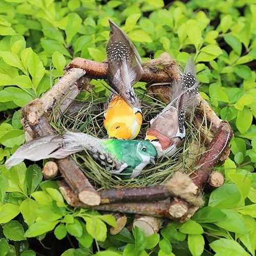 lwingflyer Oiseaux artificiels Oiseau à Plumes colorées avec Clip pour l'artisanat Arbre de Noël Suspendu Ornement décorations extérieures (Pince-métal) - Nail Gallerys