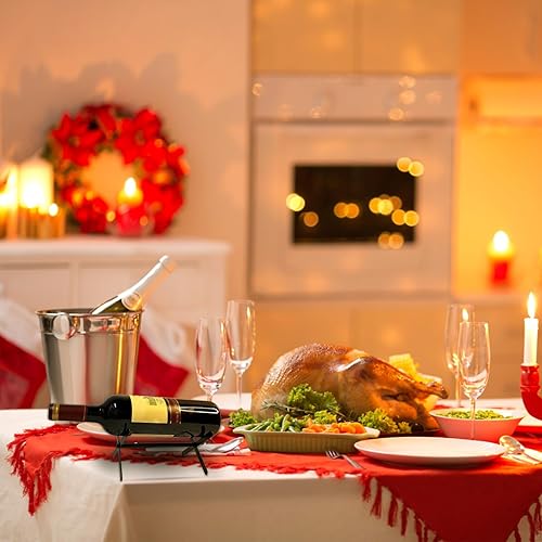 Porte-bouteille - Table de rangement en métal - Support de vin horizontal à portée de champagne - Support triangulaire porte-bouteille de vin élégant pour table ou vache - Nail Gallerys