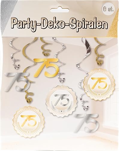 Decoration anniversaire 75 ans spirales argent/or - Décoration originale pour un 75 ans anniversaire homme et femme - Tiwoca - Nail Gallerys