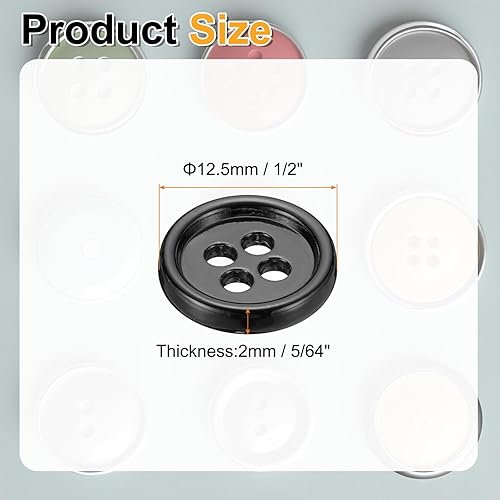 sourcing map Lot de 20 boutons à coudre ronds en métal de 12 mm à 4 trous pour costumes, chemises, manteaux, vêtements - Boutons à coudre pour décoration et loisirs créatifs - Argenté - Nail Gallerys