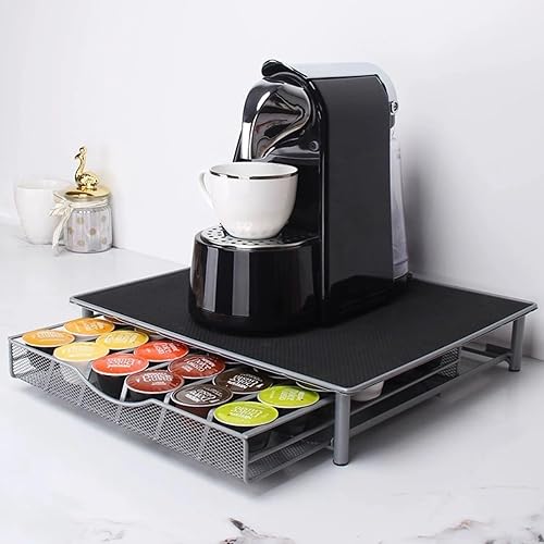 Porte-Capsules de café pour 36 Capsules de café avec tiroir Support empilable avec Compartiments en Maille antidérapante - Nail Gallerys