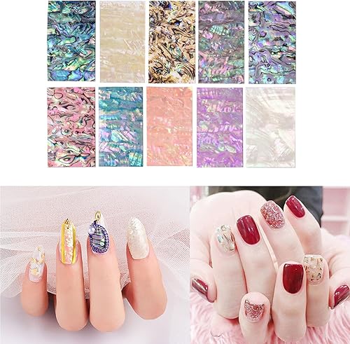 Autocollant esthétique pour scrapbooking Coquillages d'ormeaux Autocollant Feuille Autocollant pour la fabrication de bijoux Distorsion artisanale - Nail Gallerys