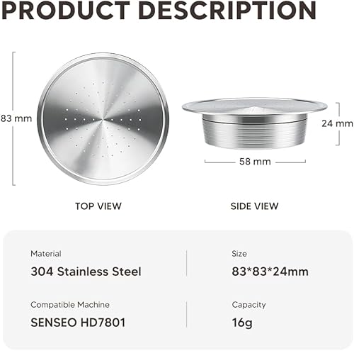 HAILASRE Capsule de café réutilisable pour machine à café Senseo HD7801 filtre à dosette de café rechargeable en acier inoxydable - Nail Gallerys