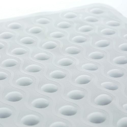 Aztex Tapis de douche antidérapant anti-fongique avec bulles et ventouses pour enfant, fabriqué en vinyle de caoutchouc, Vinyle, ecru, Shower Mat - Nail Gallerys